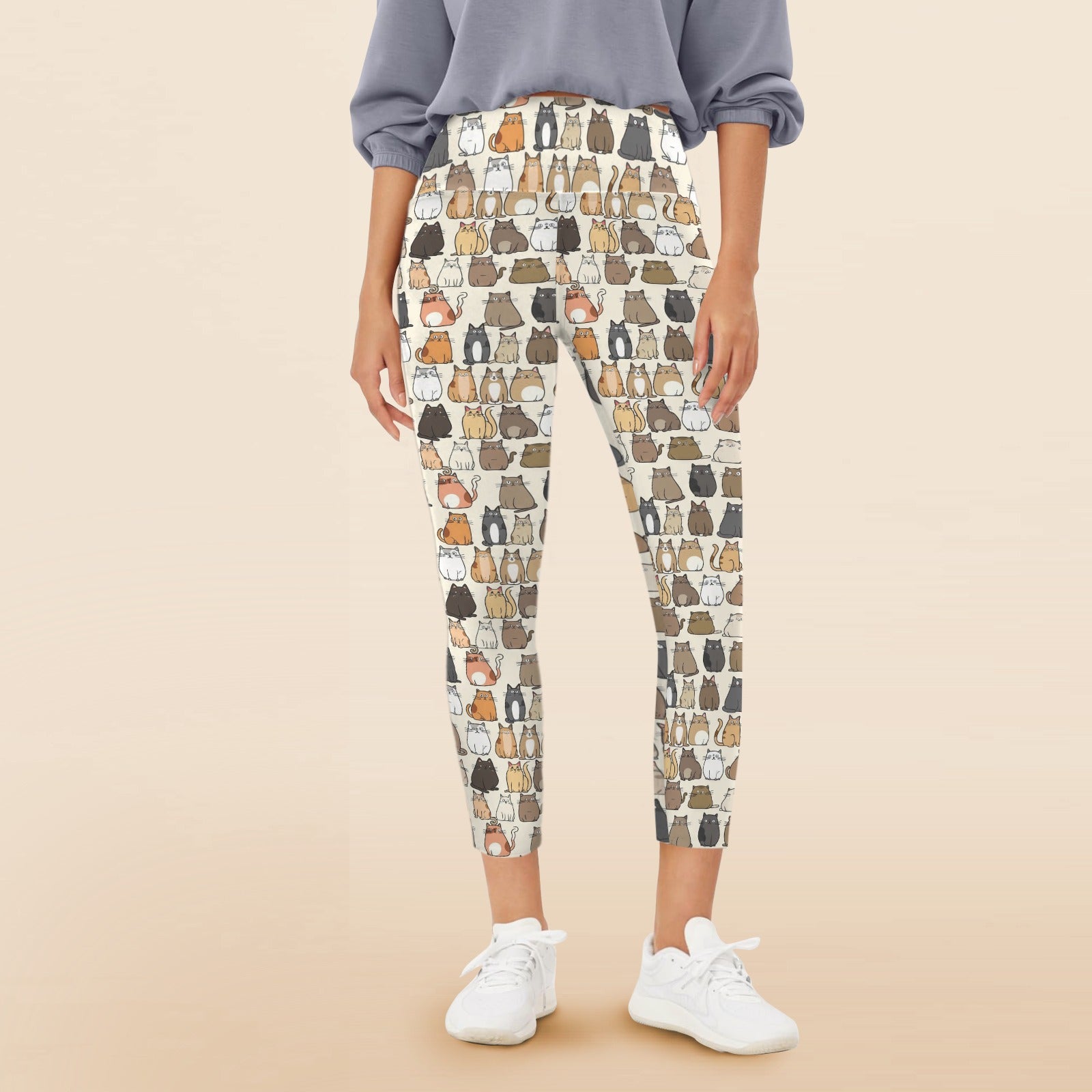 Lots Of Cats - Women's High Waist Pockets Yoga Leggings