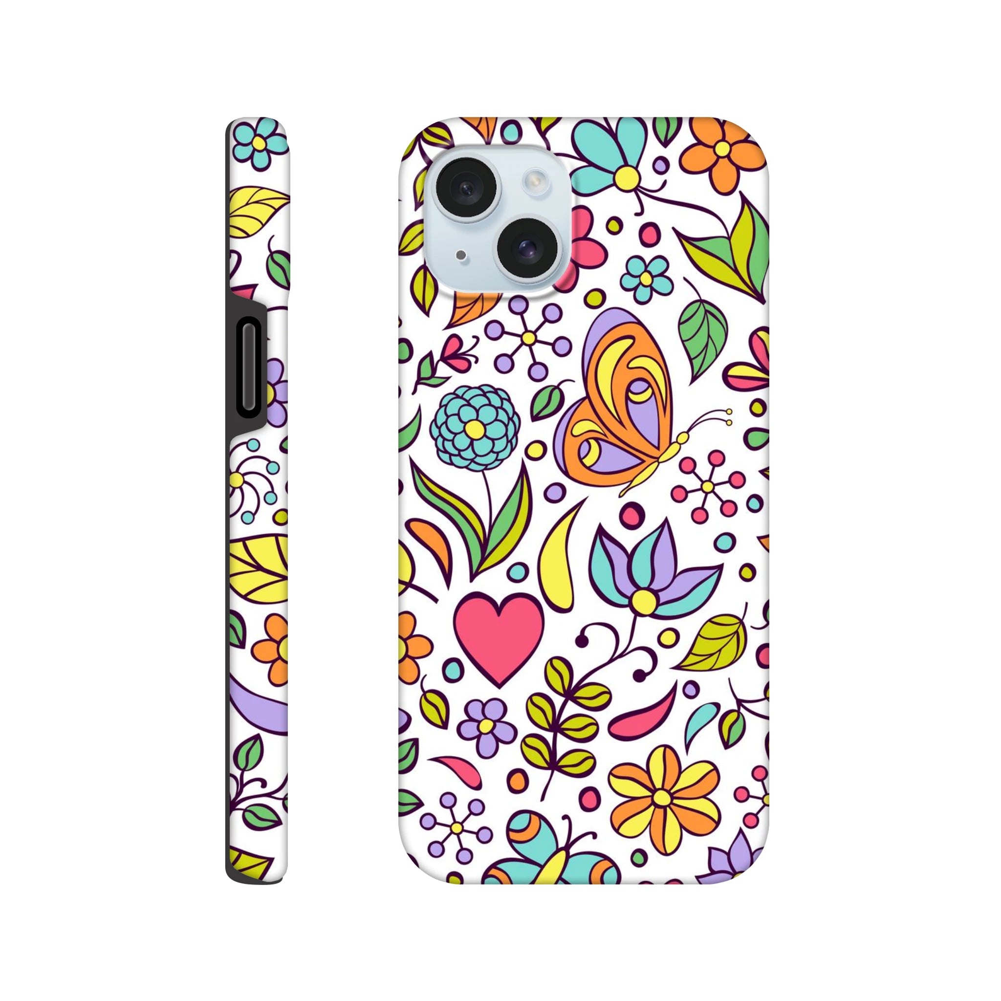 Quirky Butterfly Flowers - Apple iPhone Tough case iPhone 15 Plus iPhone Tough Case animal Globally Fulfilled