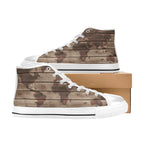Map On Wood - Men's High Top Canvas Shoes
