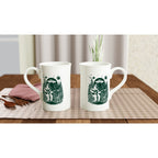 Alien And Bigfoot Play Guitar - White 10oz Porcelain Slim Mug Porcelain Mug Globally Fulfilled Music Sci Fi