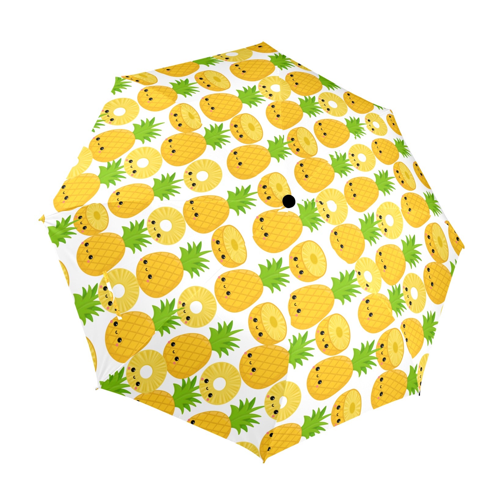 Happy Pineapples - Semi-Automatic Foldable Umbrella (Model U12) One Size Semi-Automatic Foldable Umbrella (U12)