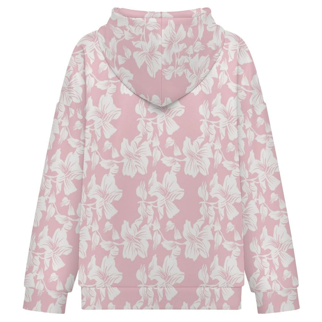 Pink Hawaiian Floral Women's Full-Zip Hoodie
