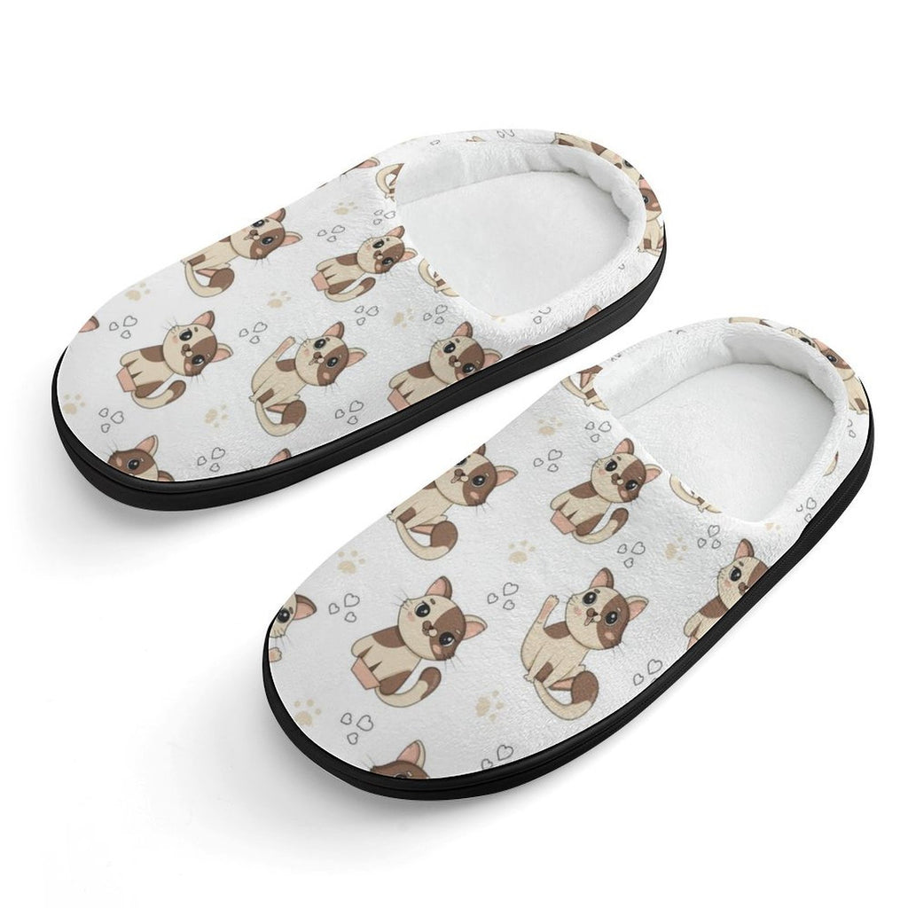 Cheeky Cats Kids Cotton Slippers black Kids Cotton Slippers animal Printed Offshore