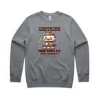Caffeine Maintains My Sunny Personality - AS Colour Stencil Crew Sweatshirt Gravel Sweatshirt Coffee Printed In Australia