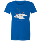 Melting Snowman, Yay Christmas - Womens T-shirt Bright Royal Womens Christmas T-shirt Christmas Printed In Australia