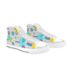 80's Grid - Kids' High Top Canvas Shoes Kids High Top Canvas Shoes Printed Offshore Retro
