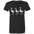 Duck Duck Goose - Womens T-shirt Black Womens T-shirt animal Games Printed In Australia