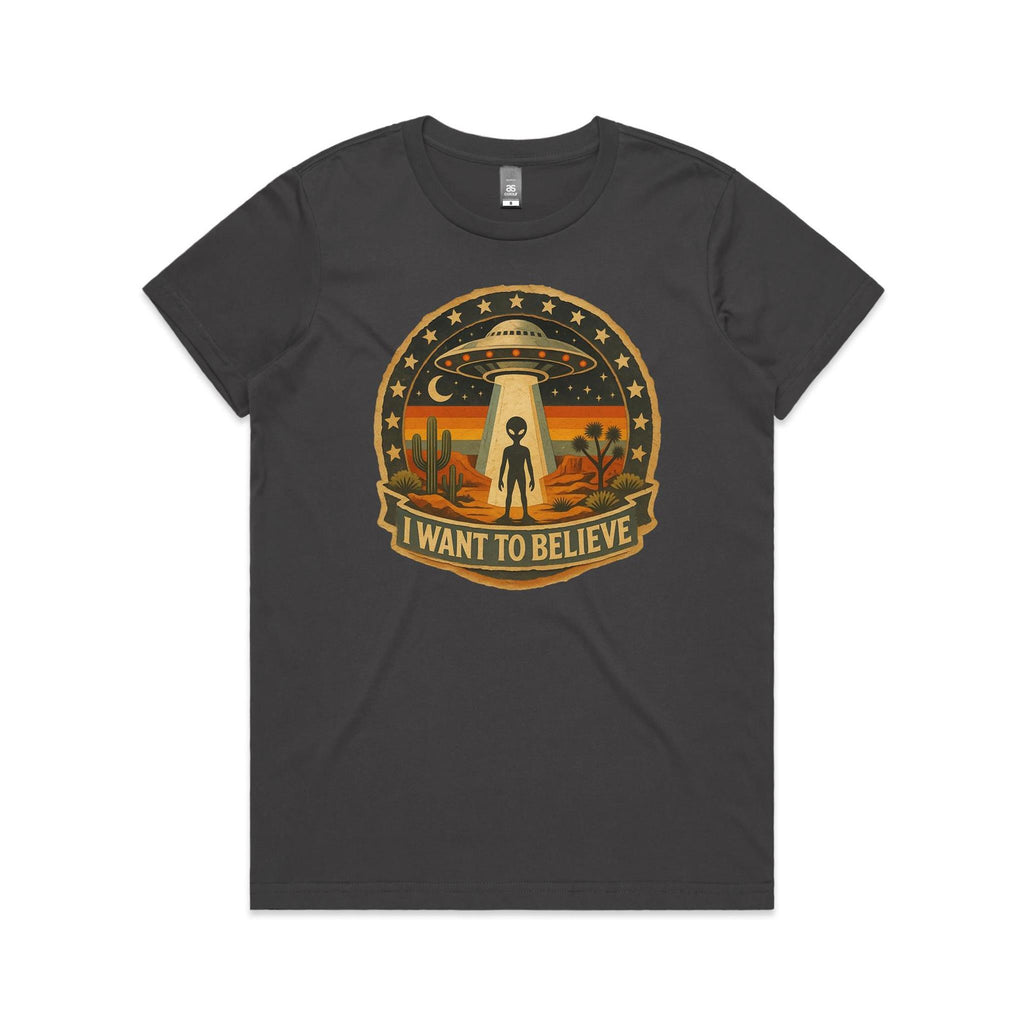 I Want To Believe Vintage UFO Women's AS Colour T-shirt