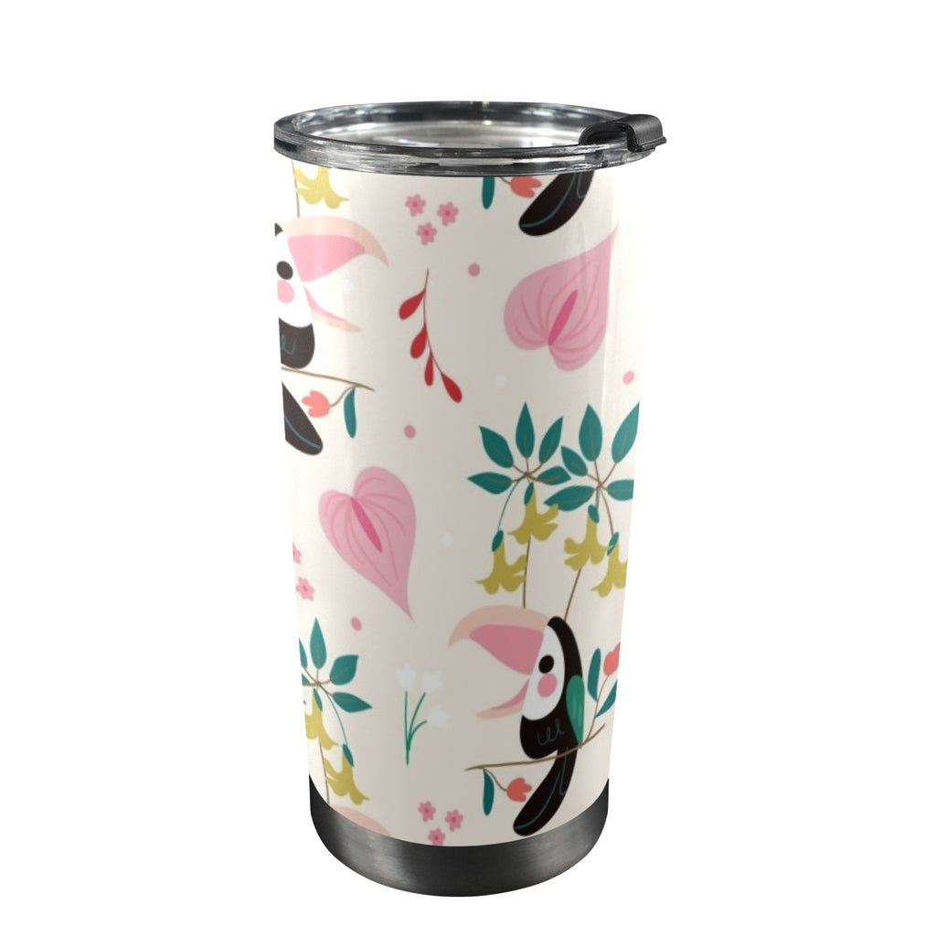Toucans In Pink - 20oz Mobile Tumbler with Lid (Black Lock)