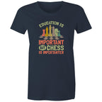 Chess And Education - Womens T-shirt Navy Womens T-shirt Chess Games Printed In Australia