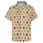 Round Pizzas On White Women's Short-Sleeve Button Up Shirt Women's Short-Sleeve Button Up Shirt Food Printed Offshore