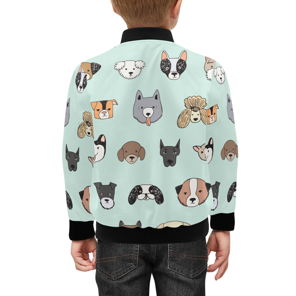 Dog Faces Kids Bomber Jacket Kids Bomber Jacket animal Printed Offshore