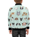 Dog Faces Kids Bomber Jacket Kids Bomber Jacket animal Printed Offshore