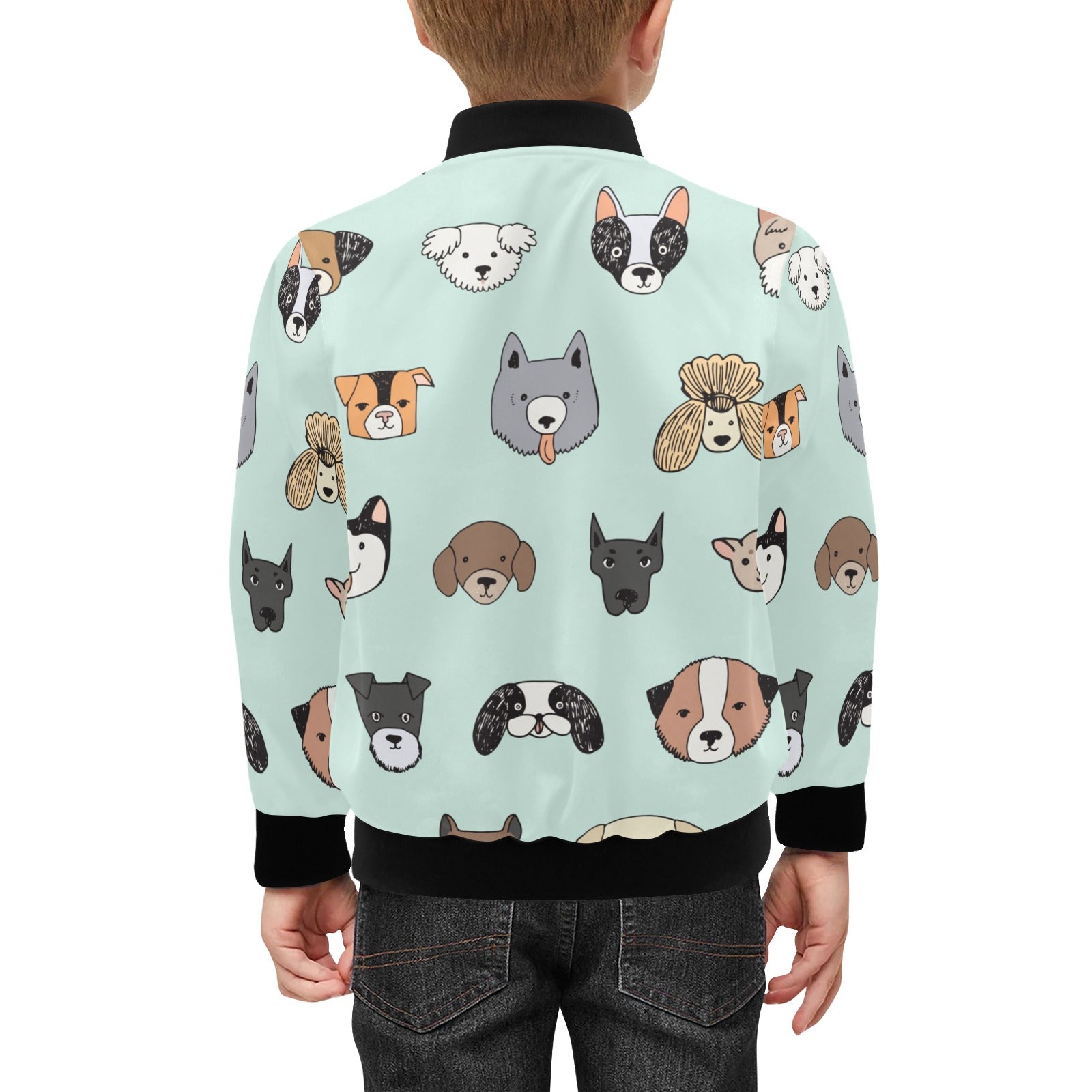 Dog Faces Kids Bomber Jacket Kids Bomber Jacket animal Printed Offshore