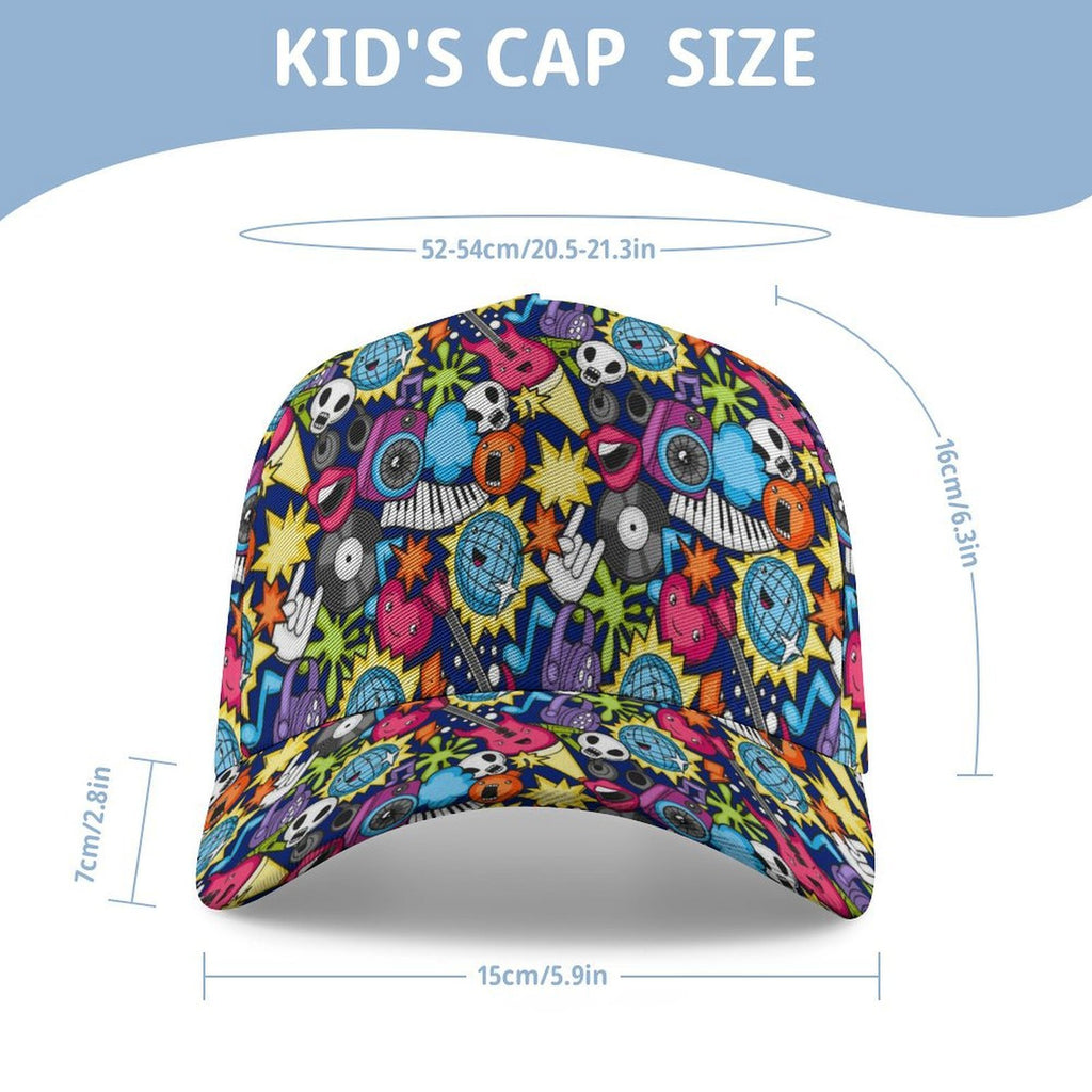 Sticker Music Kids Baseball Cap Kids Baseball Hat Music Printed Offshore