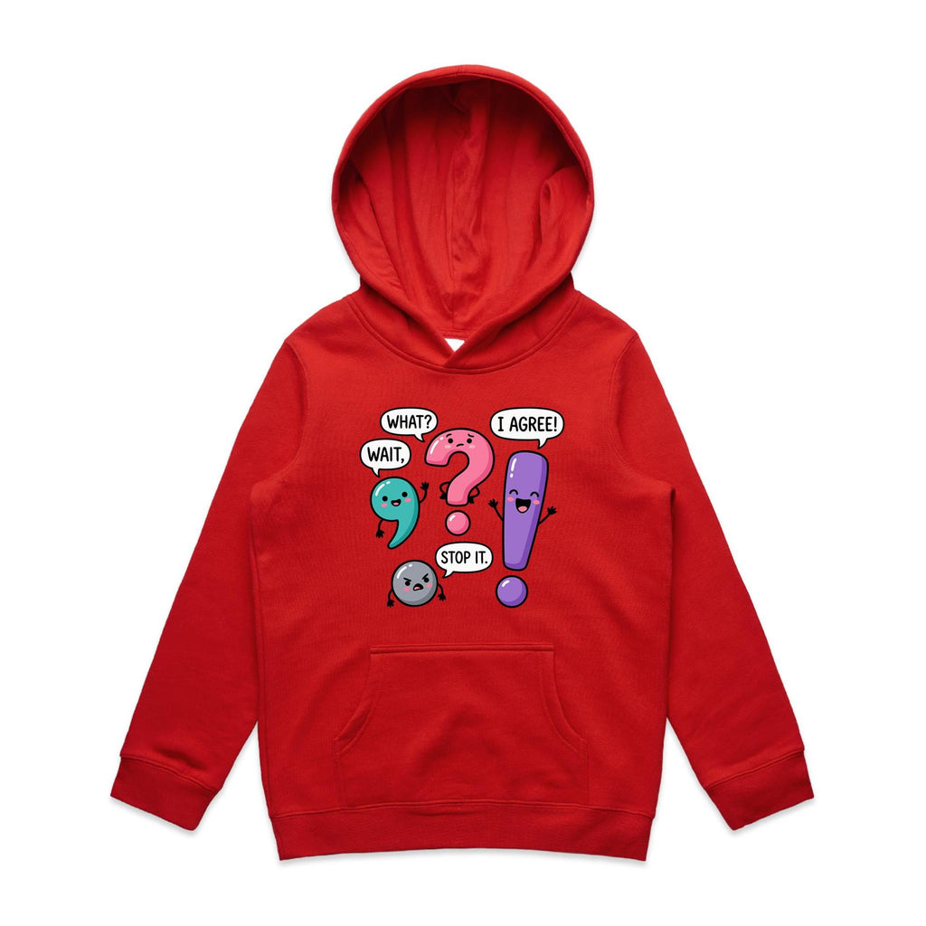 Funny Punctuation Kids AS Colour Hoodie
