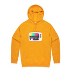 Retro TV, No Signal - Mens Hoodie Gold Mens Hoodie Printed In Australia Retro Tech
