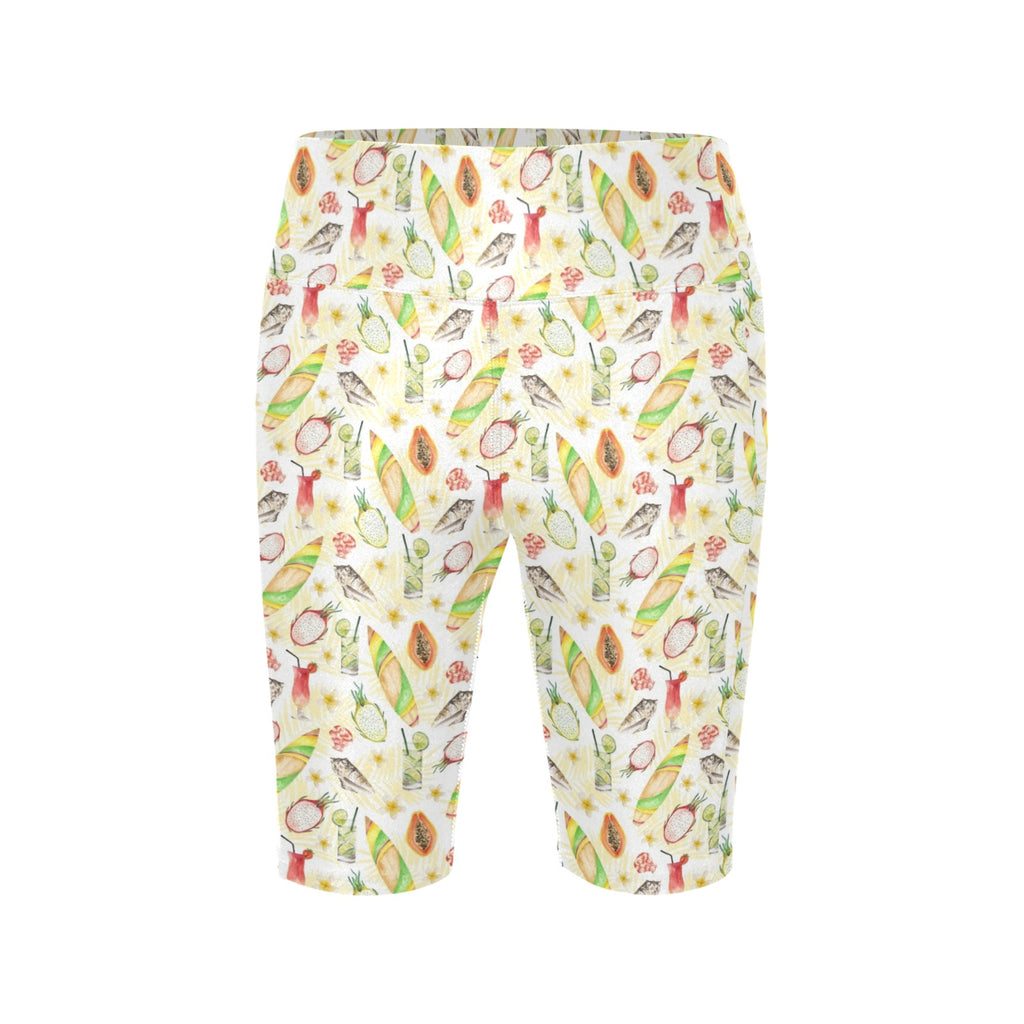 Tropical Surf Women's Bike Shorts With Side Pockets