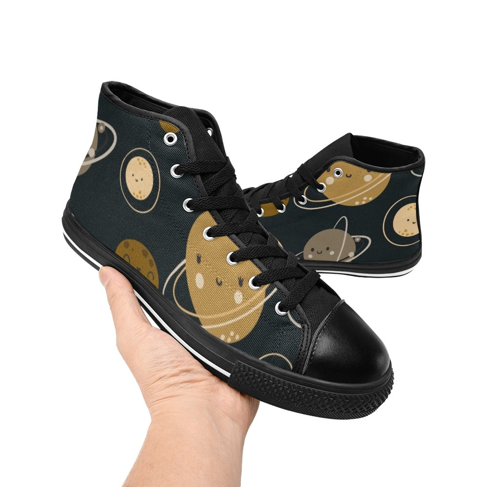 Planets Women's High Top Canvas Shoes Womens Classic High Top Shoes Printed Offshore Space