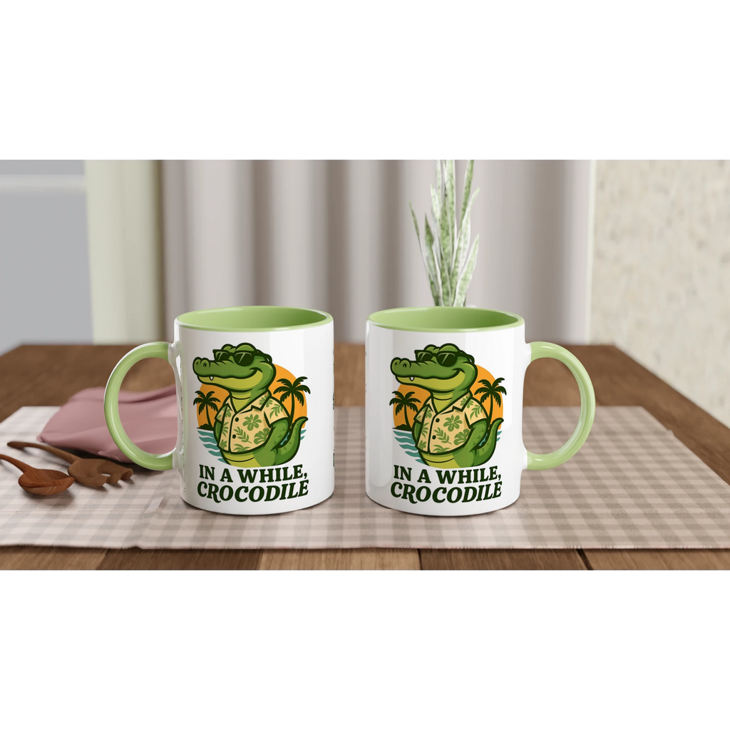 Personalised In A While, Crocodile 11oz Ceramic Mug Personalised 11oz Mug animal Globally Fulfilled