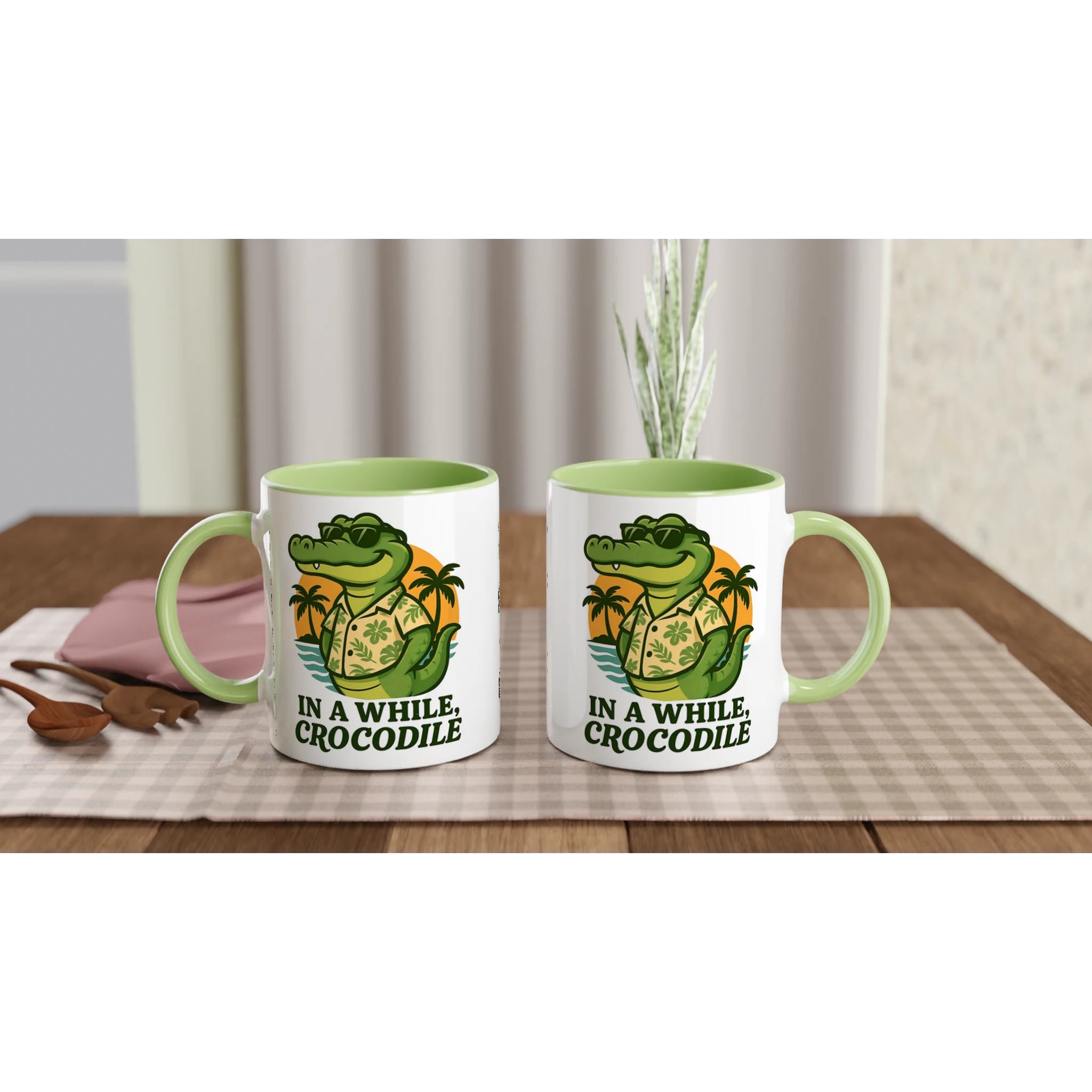 Personalised - In A While, Crocodile - 11oz Ceramic Mug Personalised 11oz Mug animal Globally Fulfilled