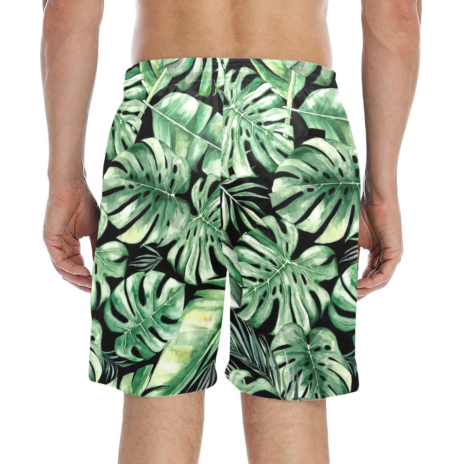 Jungle Leaves - Men's Mid-Length Beach Shorts Men's Mid-Length Beach Shorts Plants Printed Offshore