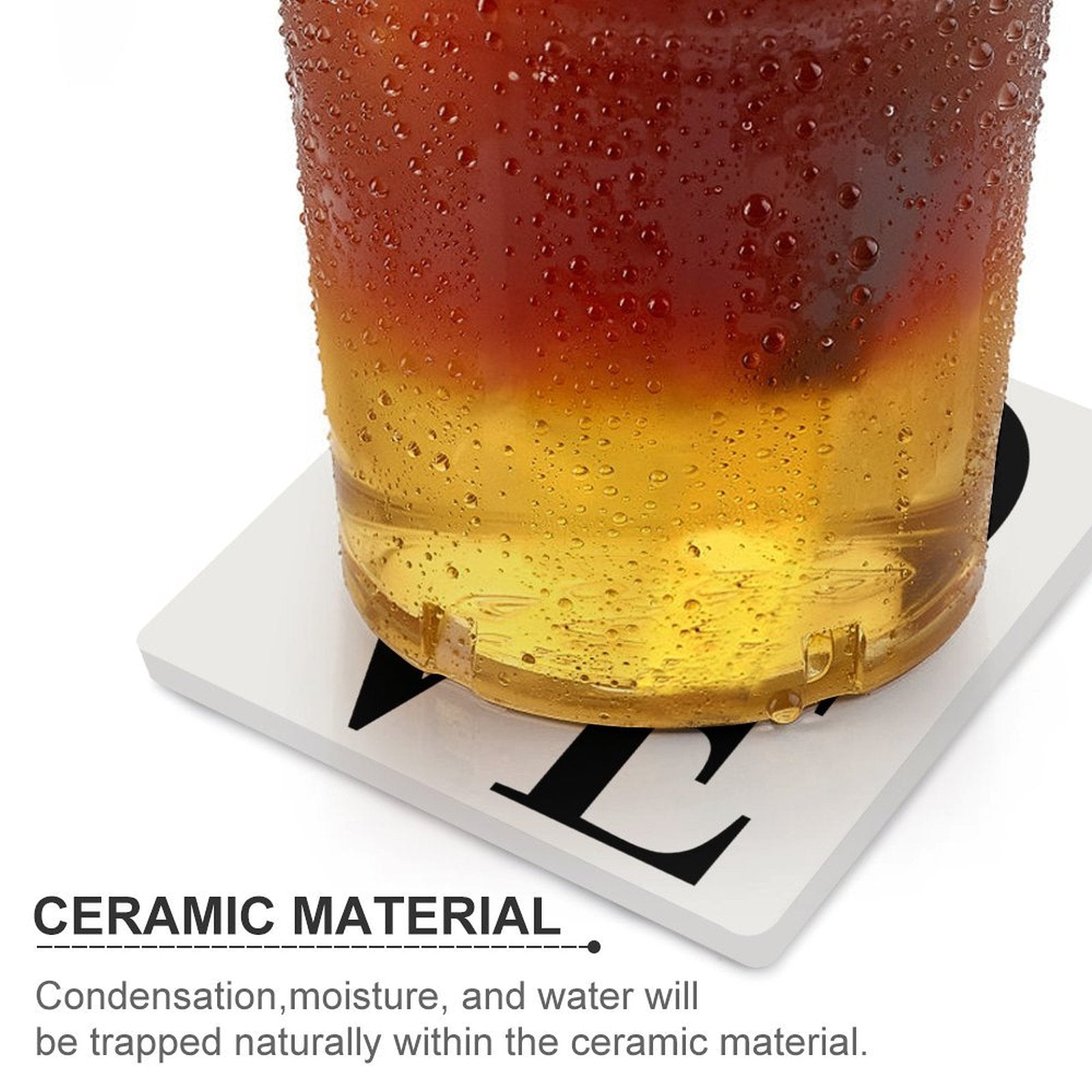 Love - Ceramic Coasters (Square) Ceramic Coasters Love Printed Offshore