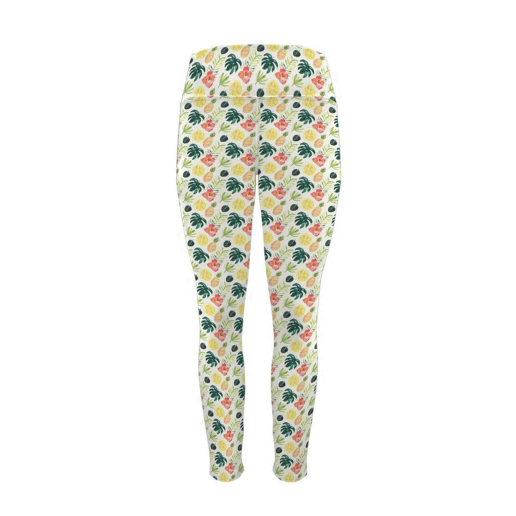 Pineapple Tropical Women's High Waist Pockets Yoga Leggings Women's High Waist Pockets Yoga Leggings Food Printed Offshore