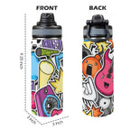 Sticker Music - Insulated Water Bottle with Dual-Use Lid (18oz) Insulated Water Bottle with Dual-Use Lid (18oz) Music Printed Offshore