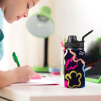 Floral In The Abstract - Kids Water Bottle with Chug Lid (12 oz)