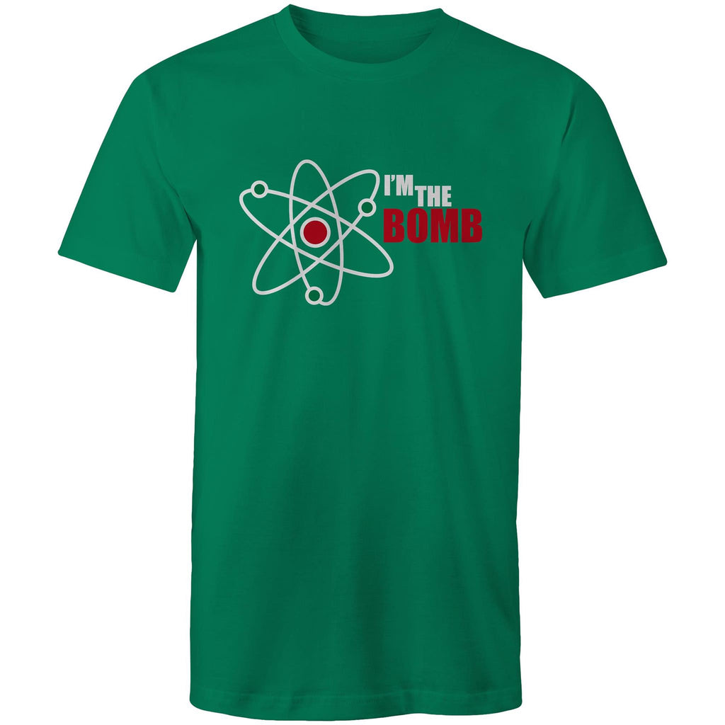 Atom, I'm The Bomb - Mens T-Shirt Kelly Green Mens T-shirt Printed In Australia Science