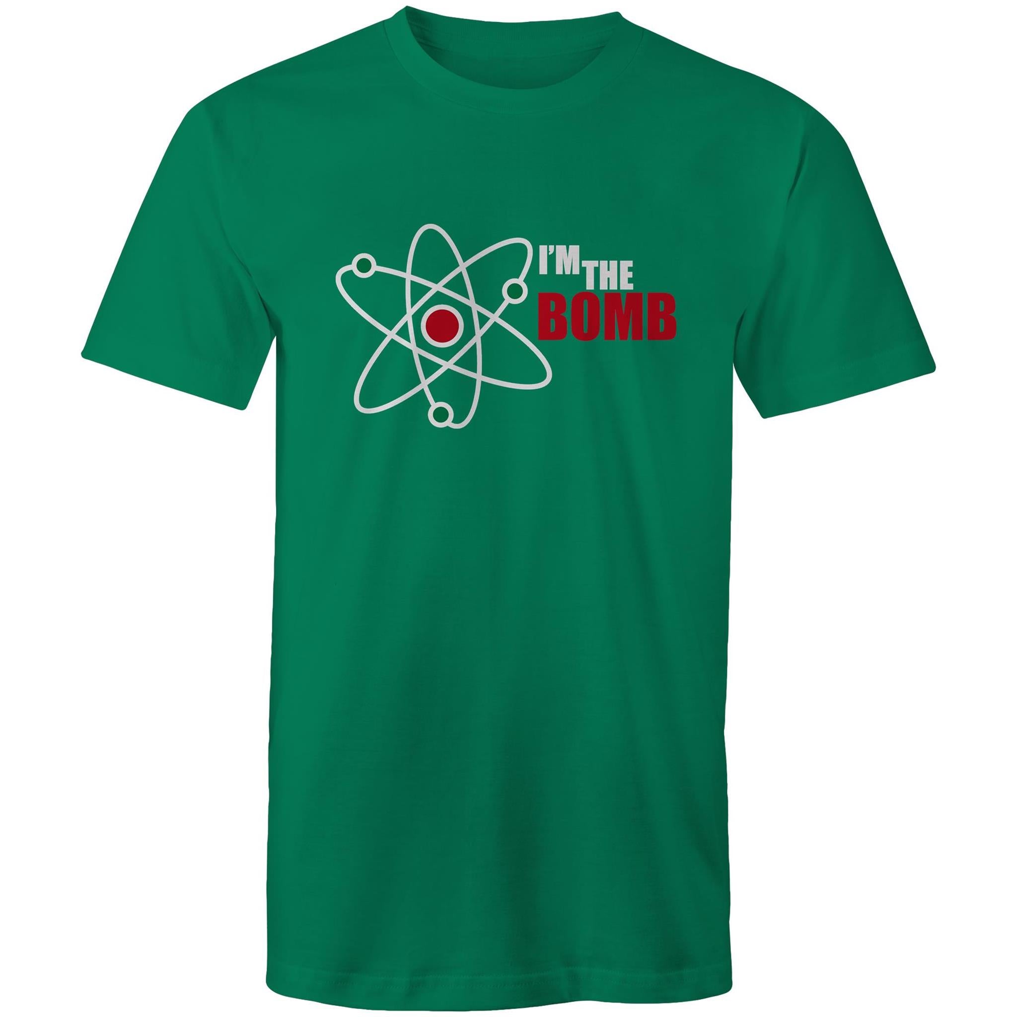 Atom, I'm The Bomb - Mens T-Shirt Kelly Green Mens T-shirt Printed In Australia Science