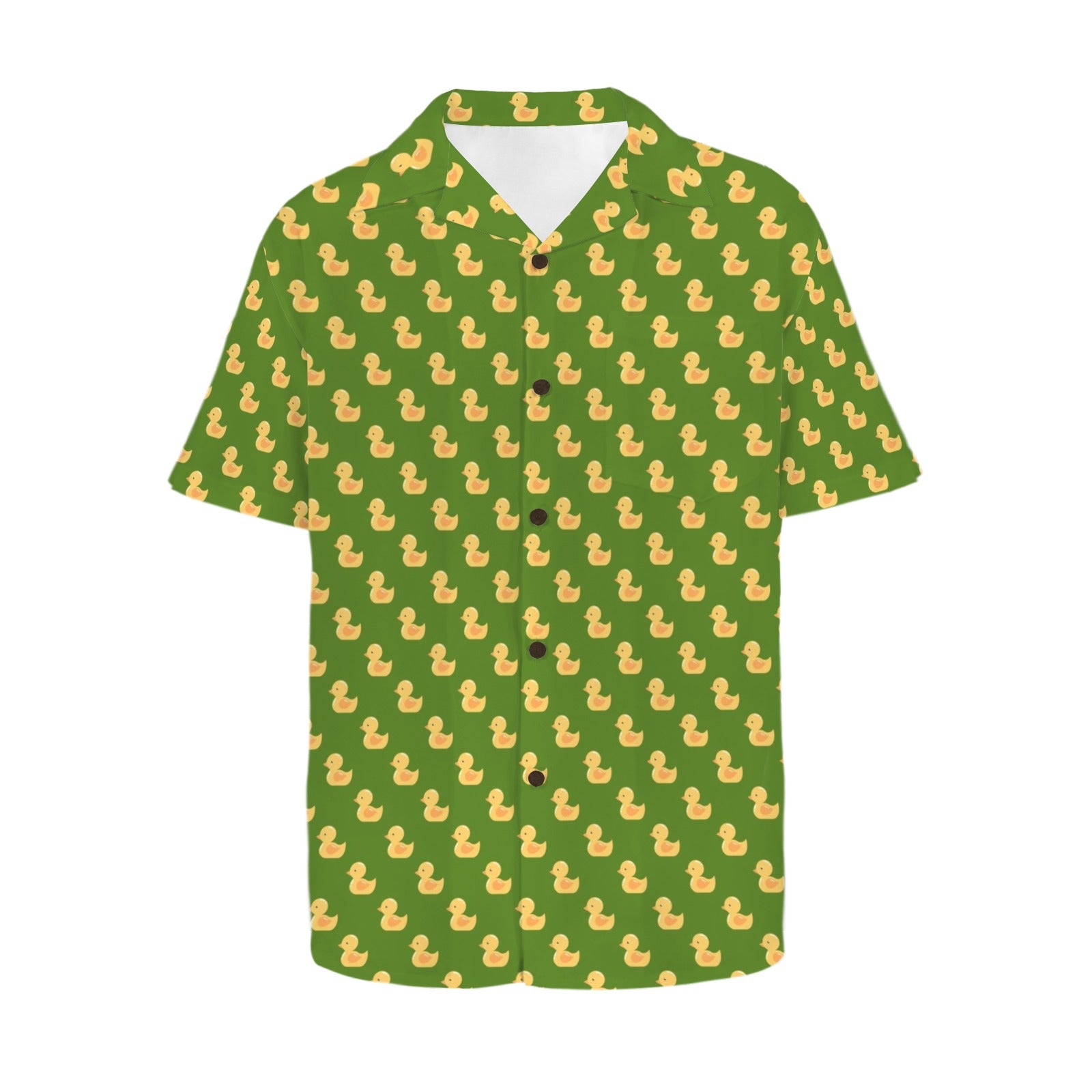 Rubber Ducks On Green Men's Hawaiian Shirt (New)