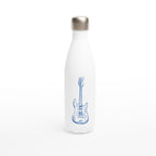 Guitar - White 17oz Stainless Steel Water Bottle Default Title White Water Bottle Globally Fulfilled Music