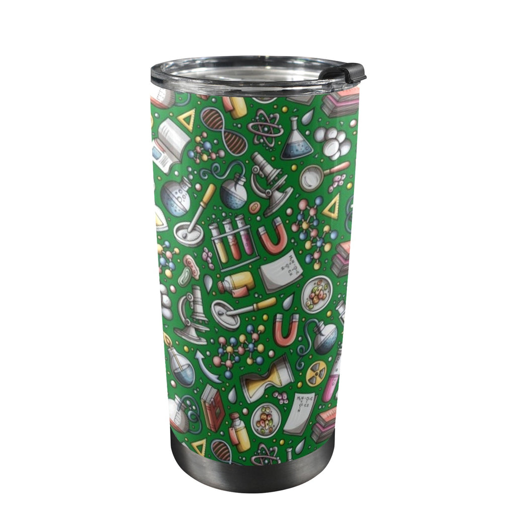 Science Love - 20oz Mobile Tumbler with Lid (Black Lock) One Size 20oz Travel Mug Printed Offshore Science