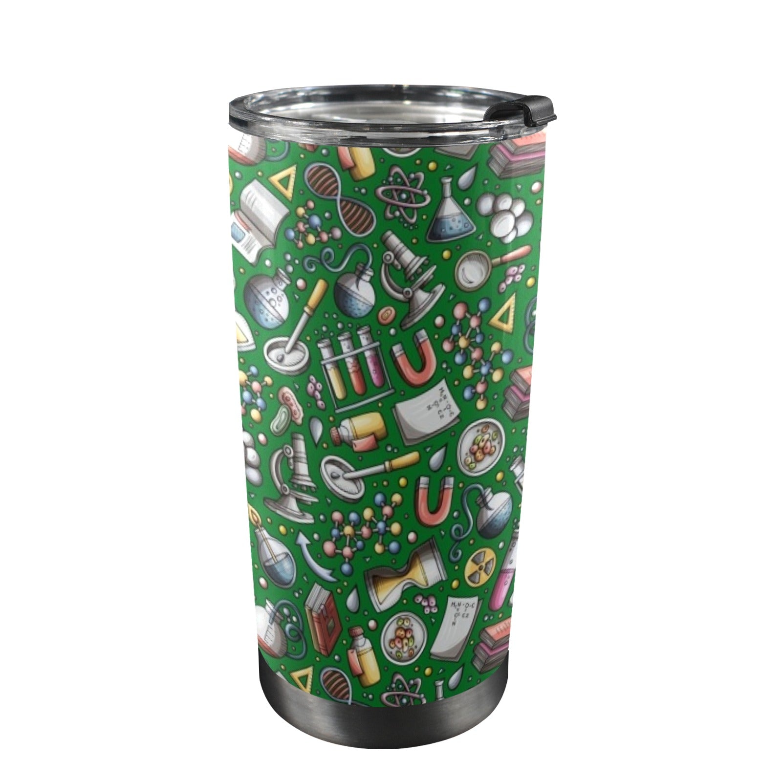 Science Love - 20oz Mobile Tumbler with Lid (Black Lock) One Size 20oz Travel Mug Printed Offshore Science