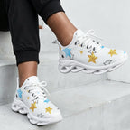 Stars In Blue And Gold Women's Twisted Sole Sneakers