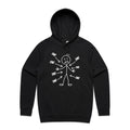 Ow! Everything Hurts Stick Figure Men's AS Colour Hoodie Black Mens Hoodie Printed In Australia