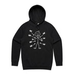 Ow! Everything Hurts Stick Figure Men's AS Colour Hoodie Black Mens Hoodie Printed In Australia