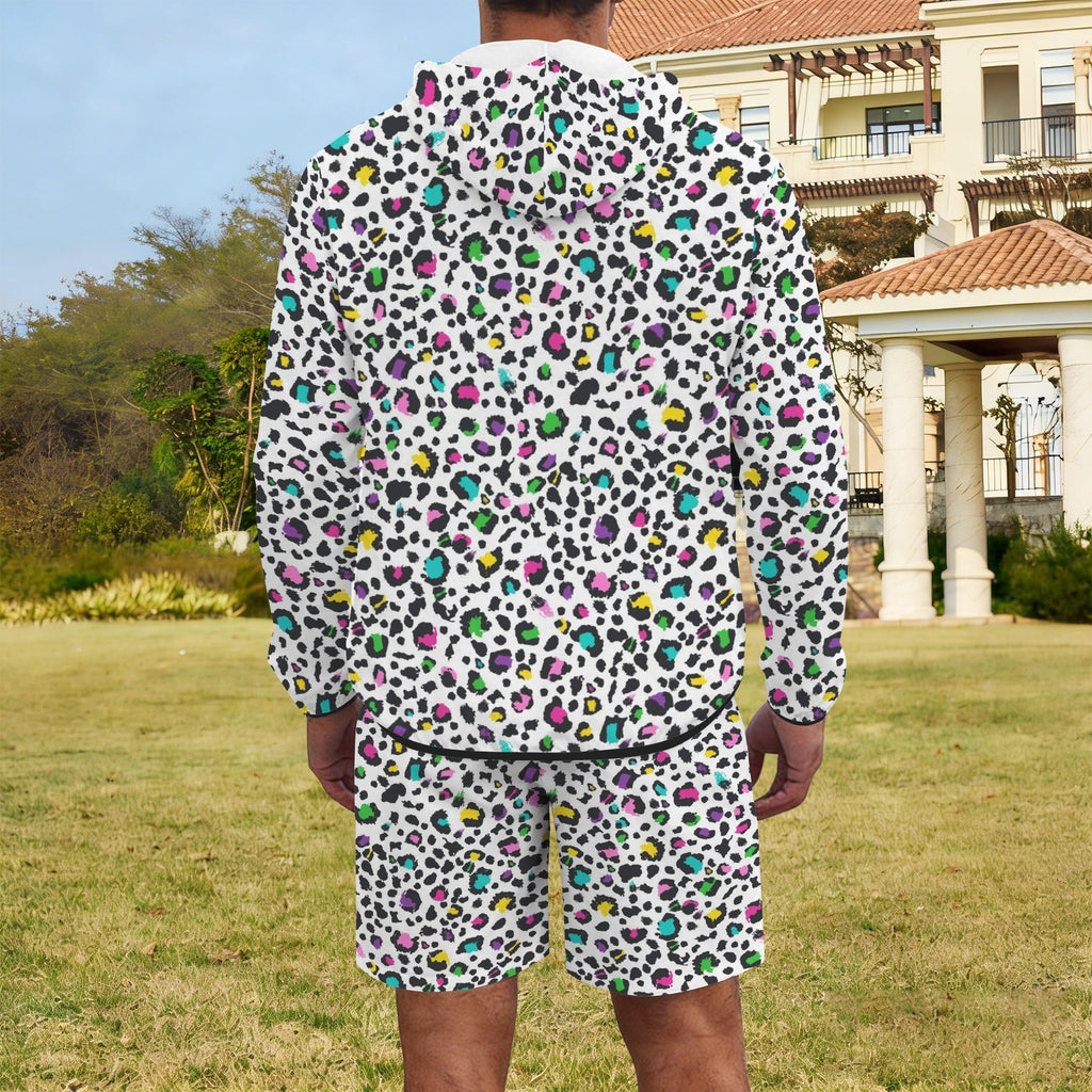 Animal Print In Colour Men's Lightweight Sun Hoodie & Shorts Set Men's Lightweight Sun Hoodie & Shorts animal Printed Offshore