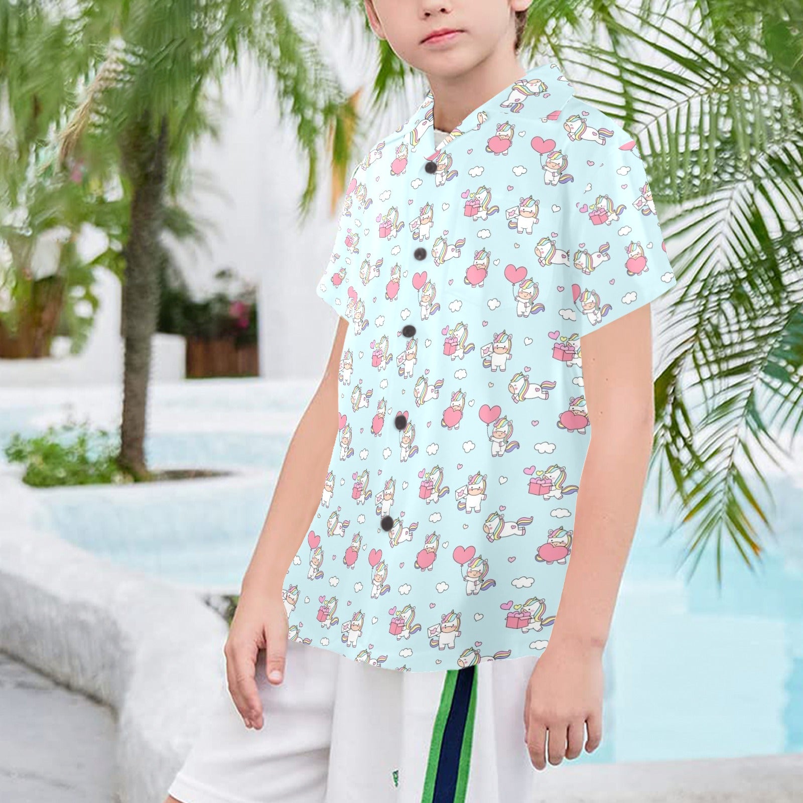 Rainbow Unicorn Senior Kids Hawaiian Shirt