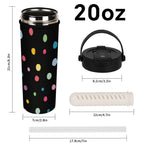 Polka Dots 20oz Tea Tumbler with Carry Handle