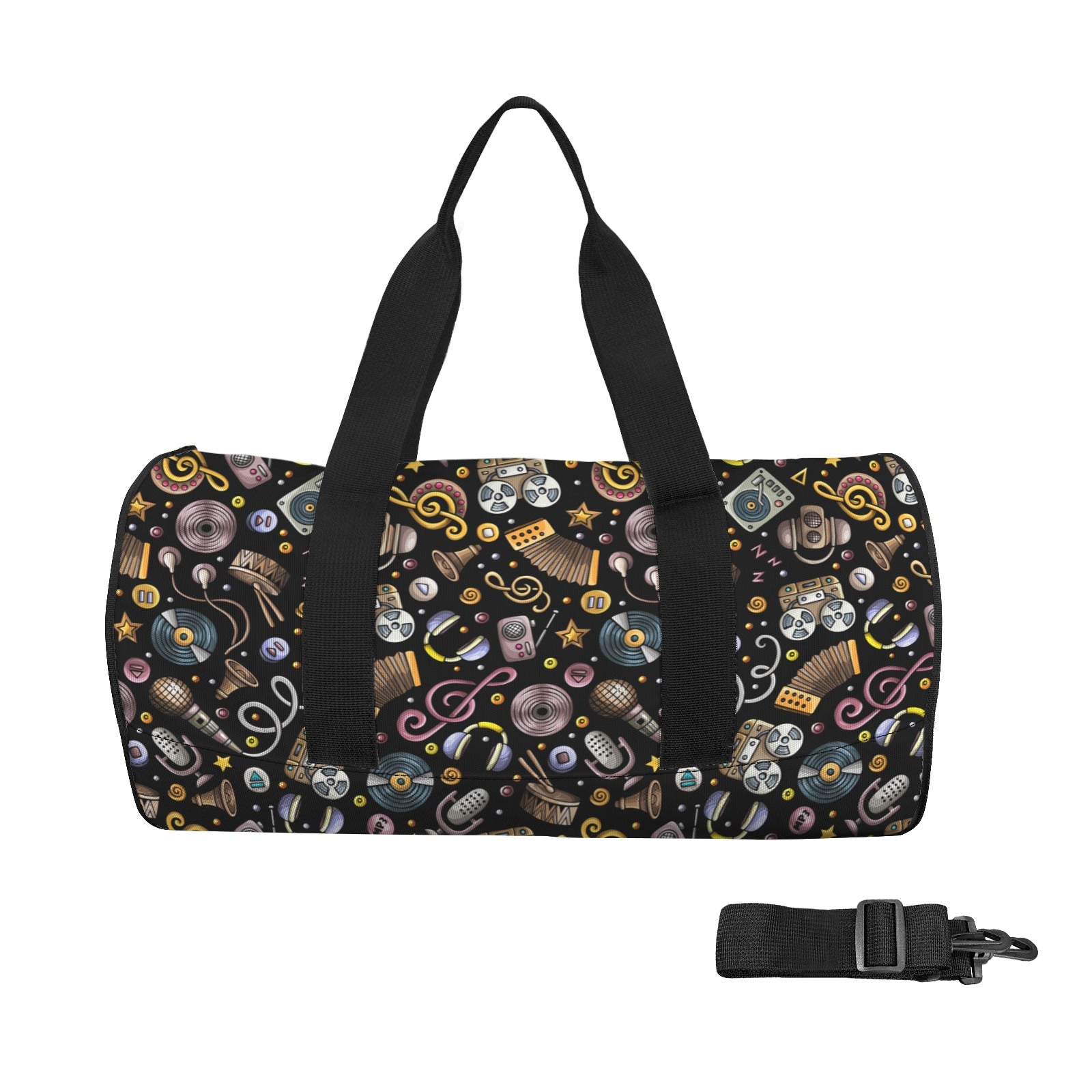 Retro Music Mix Duffle Bag one size Duffle Bag Printed Offshore