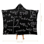 Equations Kids Hooded Blanket 100cm x 130cm Kids Hooded Blanket Maths Printed Offshore