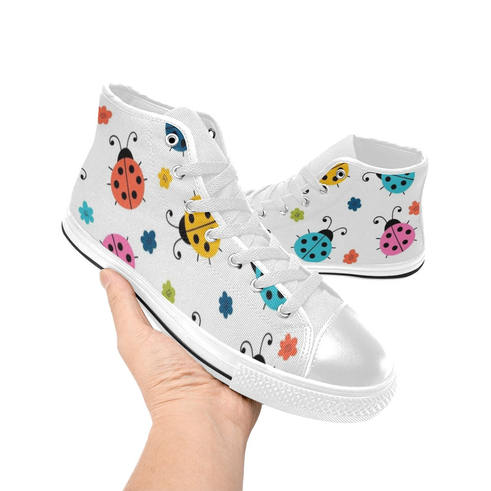 Ladybugs - Women's High Top Canvas Shoes