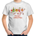 Crazy Christmas Characters Kids Youth T-Shirt White Kids Christmas T-shirt Christmas Printed In Australia