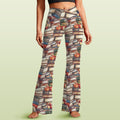 Watercolour Books High Waist Crossover Tummy Control Flare Leggings 5XL High Waist Flare Leggings Printed Offshore Reading