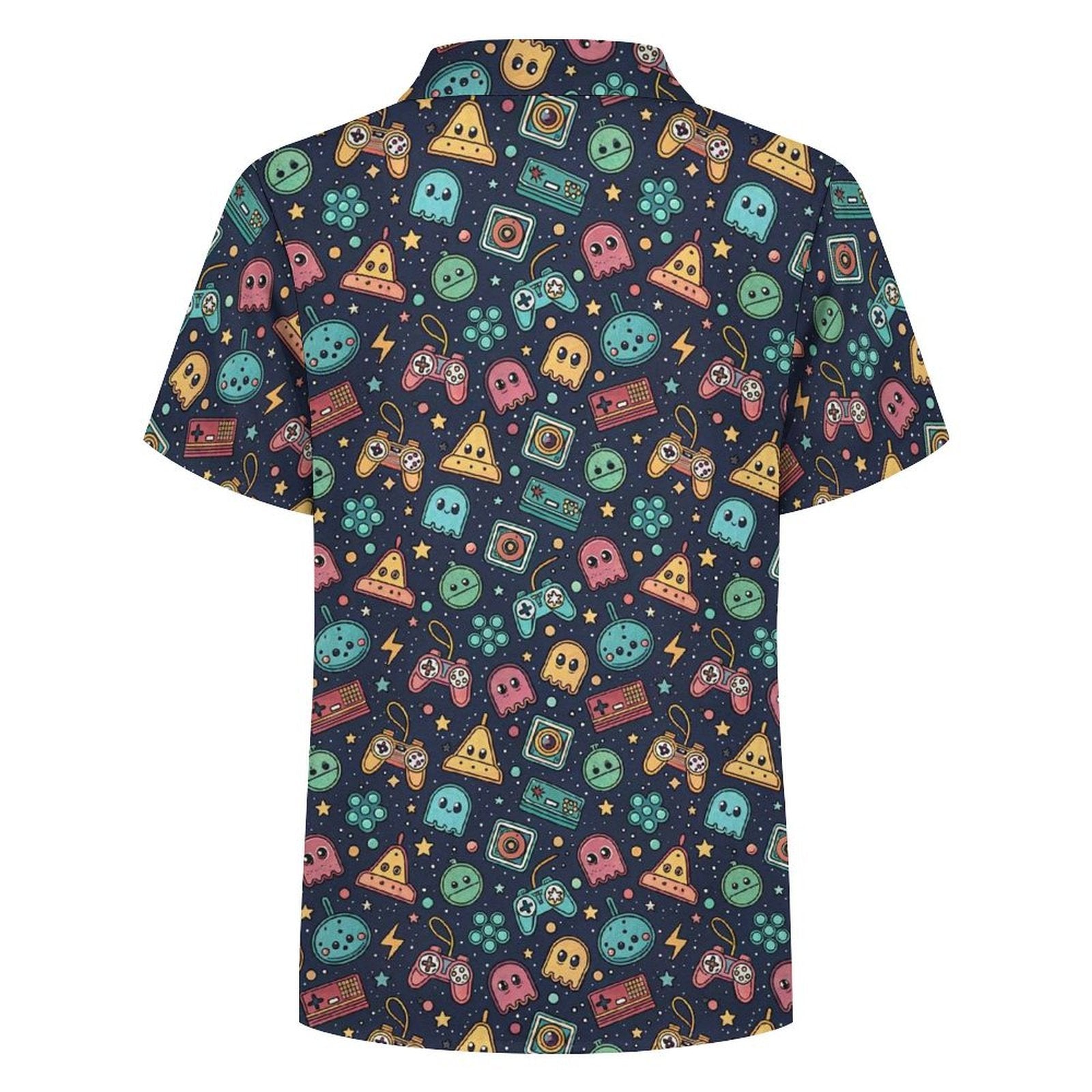 Video Arcade Kids Youth Short Sleeve Button Up Shirt