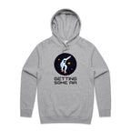 Getting Some Air, Skateboard Astronaut - Mens Hoodie Grey Marle Mens Hoodie Printed In Australia Space