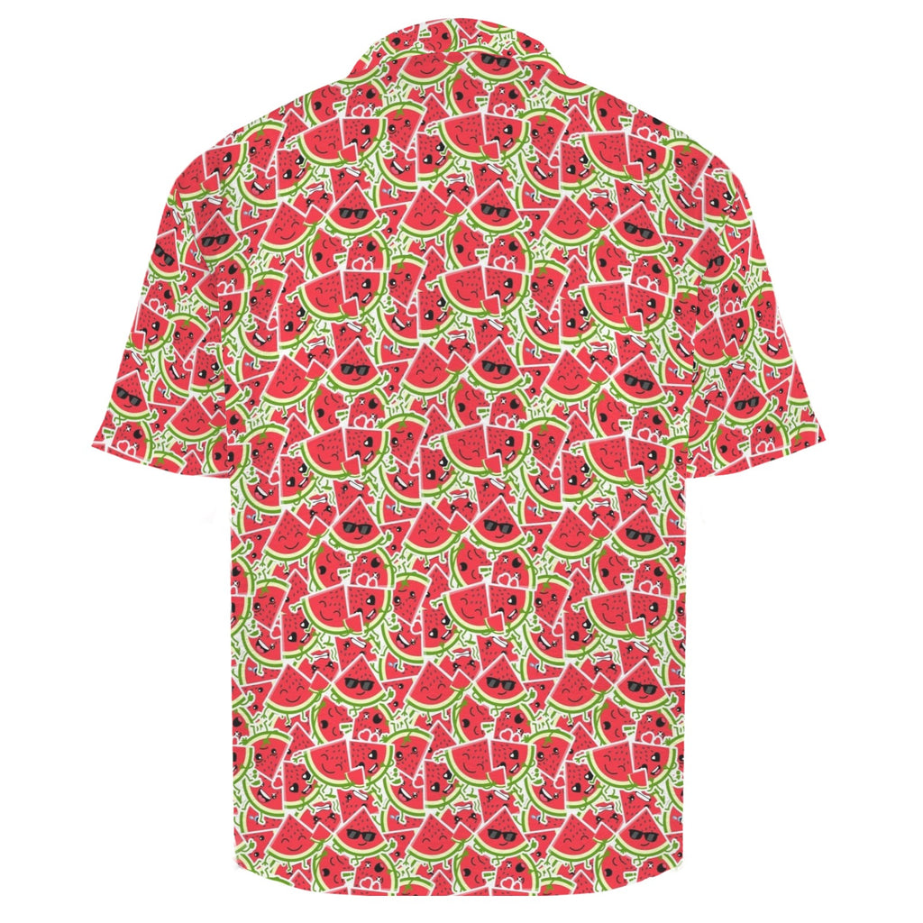 Busy Watermelon Men's Crinkle Hawaiian Shirt